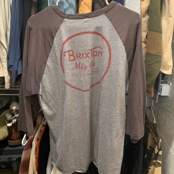 BRIXTON 3/4 SLEEVE BASEBALL TEE | XL - Picture 2 of 2